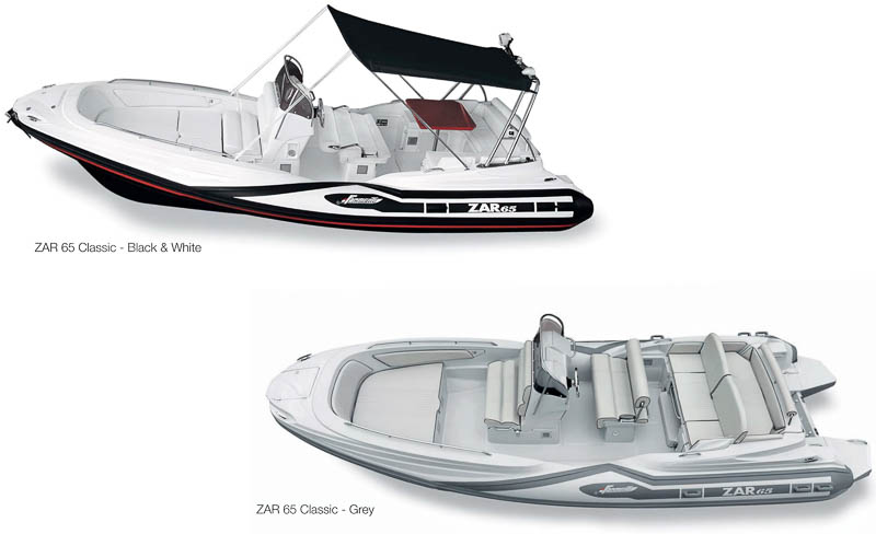 ZAR 65 noir et blanc et Zar 65 gris Amber Yachting MAndelieu