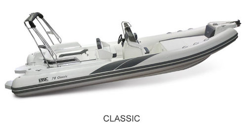 bateau pneumatique blanc 8 metres, BSC 78 classic