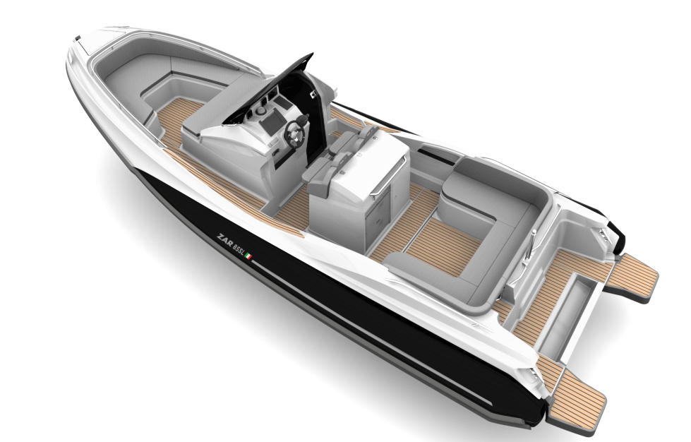 Zar 85 SL - picture of the rib boat black and white