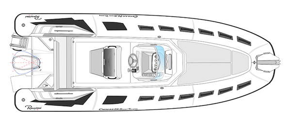 white rib with toilet for sale top view Ranieri Cayman 26 ST