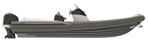 semi rigide de luxe BSC B1 vue de profil en vente chez Amber Yachting