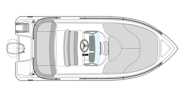bateau Open blanc Ranieri Voyager 17 vue de dessus