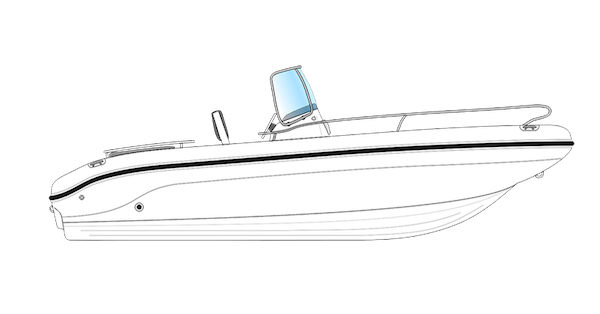bateau coque Open blanc de profil Ranieri Voyager 17