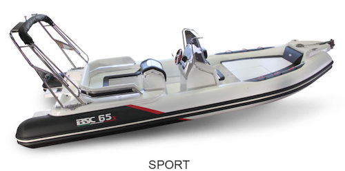 bateau semi rgide blanc BSC 65 sport, en vente chez www.amber-Yachting.com