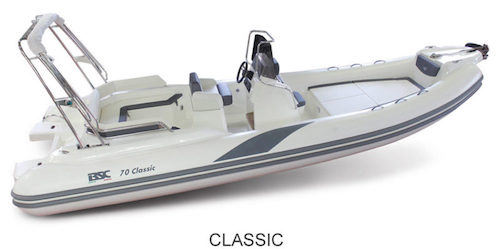 bateau pneumatique blanc 7 mètres BSC 70 classic en vente Amber-Yachting